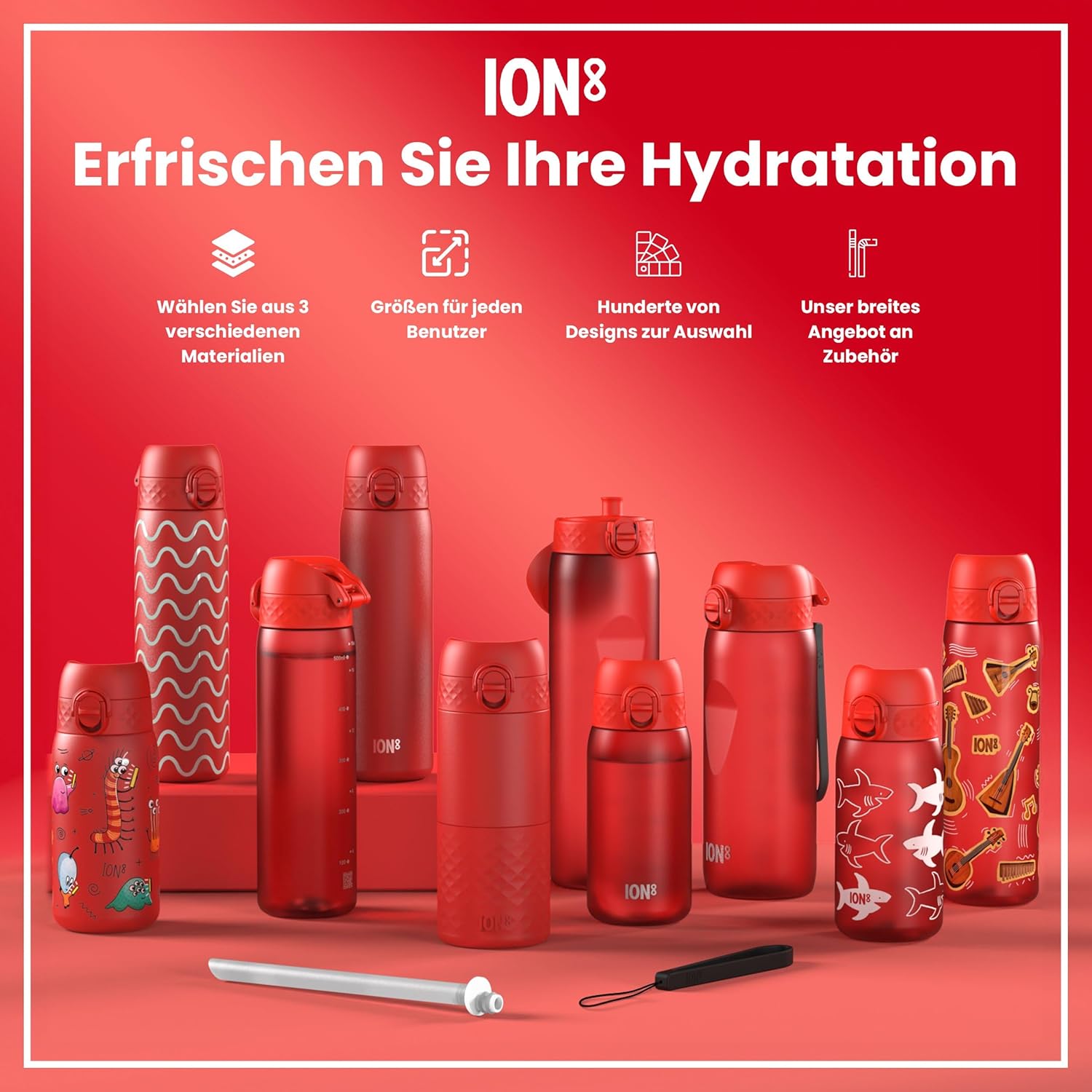 Thumbnail 6 de ION8 Leichtstahl-Trinkflasche, 600 ml – nicht isoliert, auslaufsicher, spülmaschinenfest