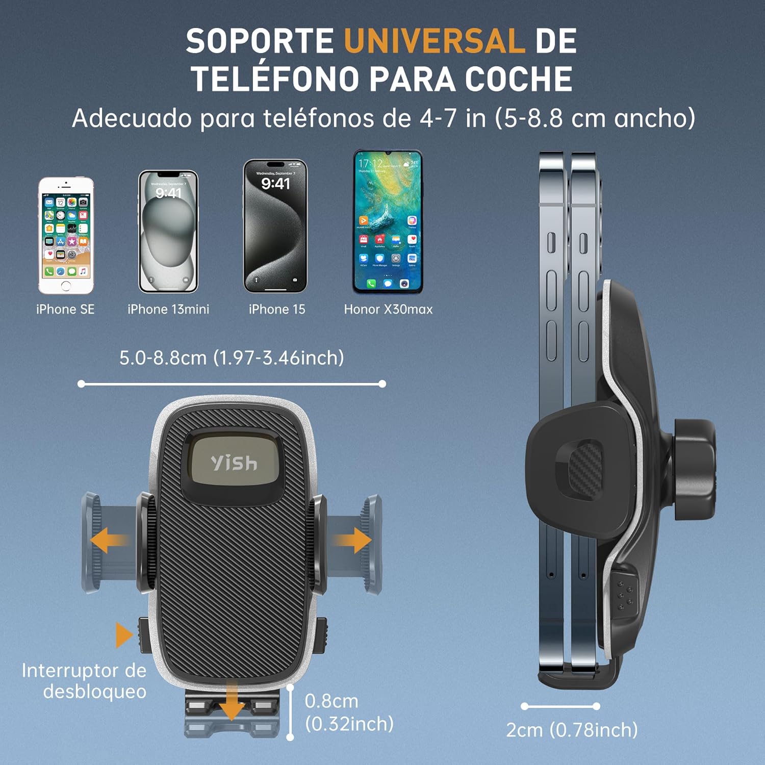 Thumbnail 6 de YISH Soporte móvil coche 360°