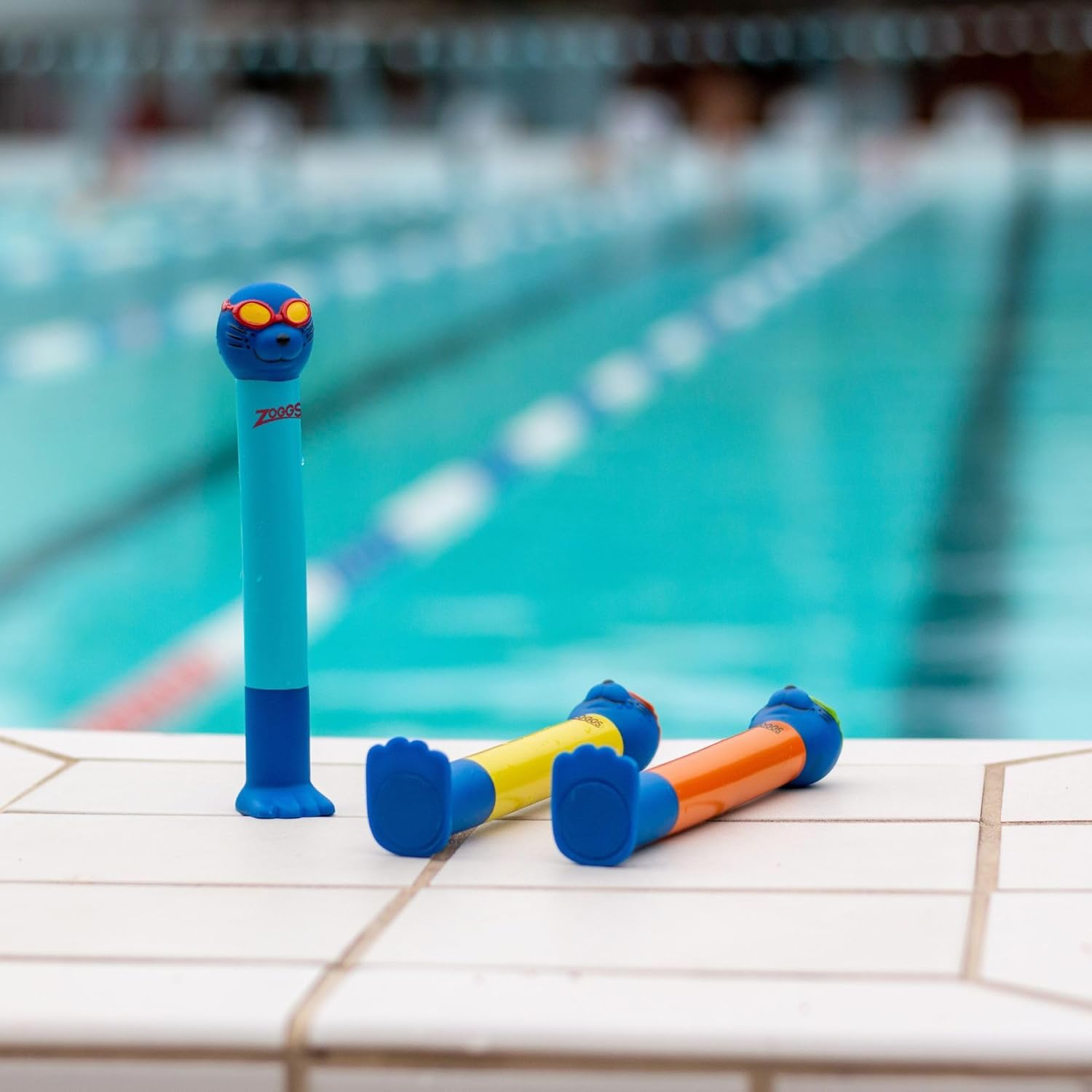 Thumbnail 1 de Zoggs Dive Sticks: 3-Pack Kids Pool Toys in Blue, Lime & Orange