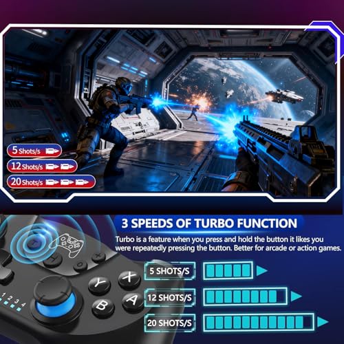 Thumbnail 2 de Sefitopher Mando para Switch: mando inalámbrico con Turbo, captura de pantalla y giros de precisión