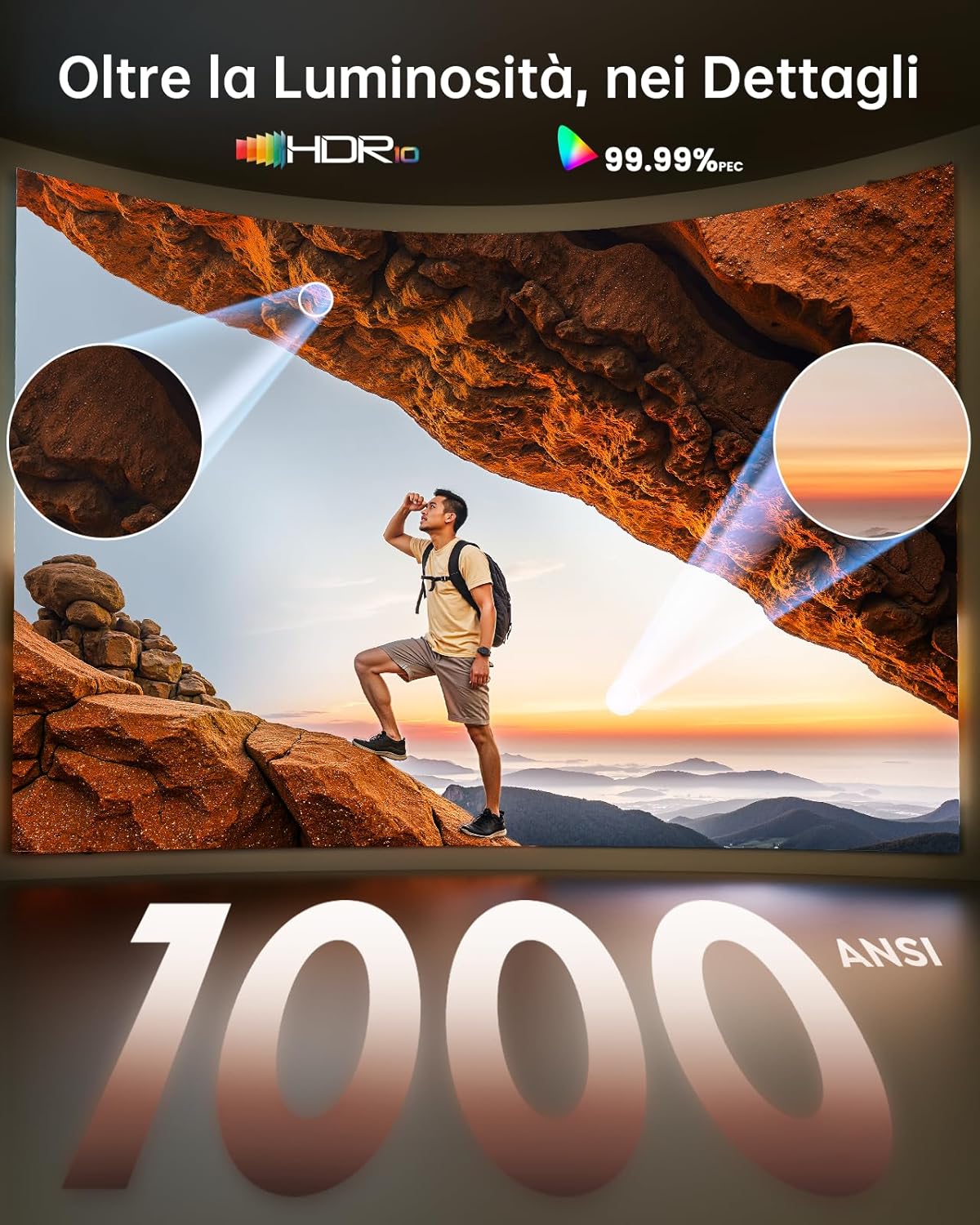 Thumbnail 2 de TOPTRO A1: Proiettore 4K con Netflix, Dolby Audio e AI Auto Focus – portatile per home theater e uso esterno