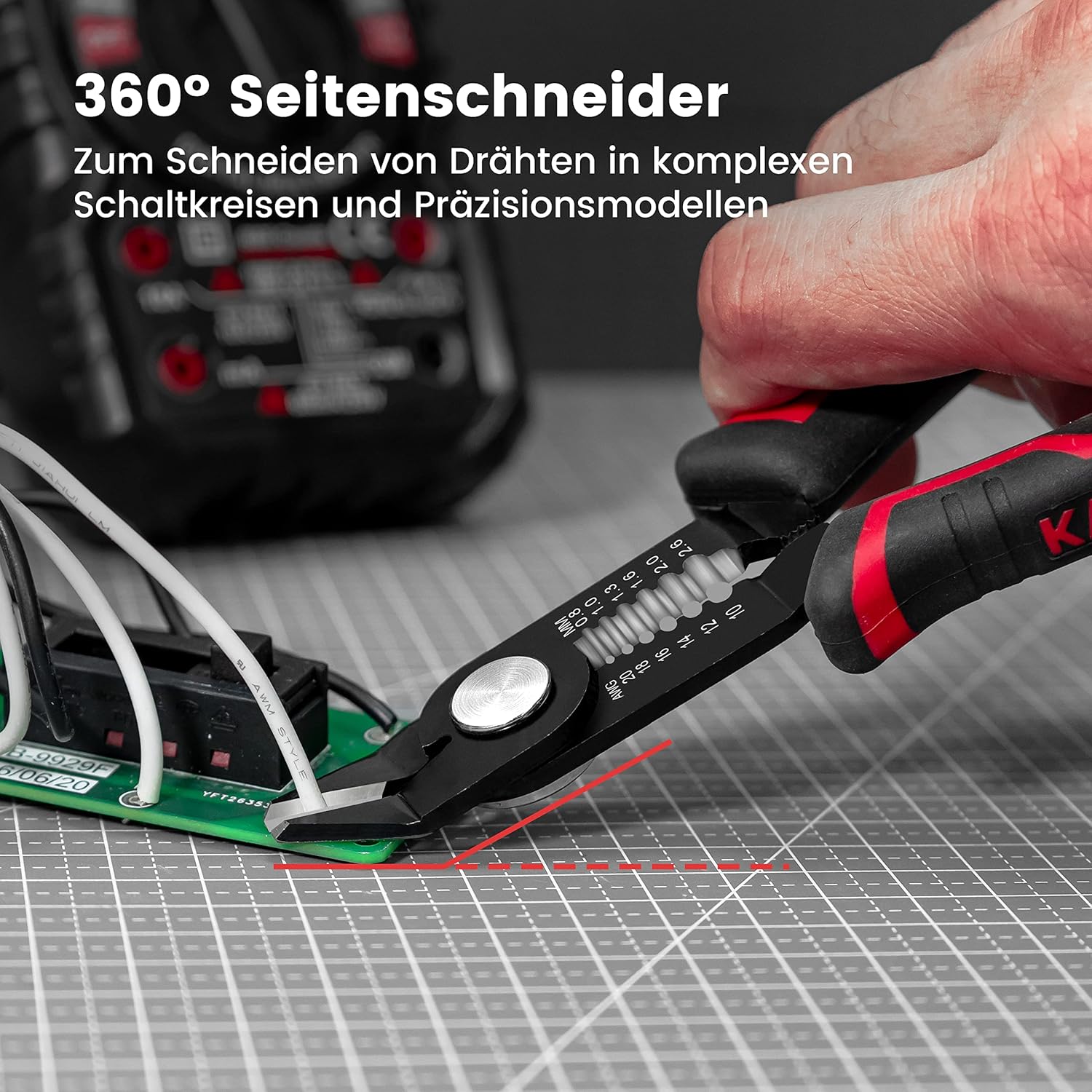 Thumbnail 1 de KAIWEETS 3-in-1 Seitenschneider, Schneidezange & Abisolierzange für 20–10 AWG Kabel