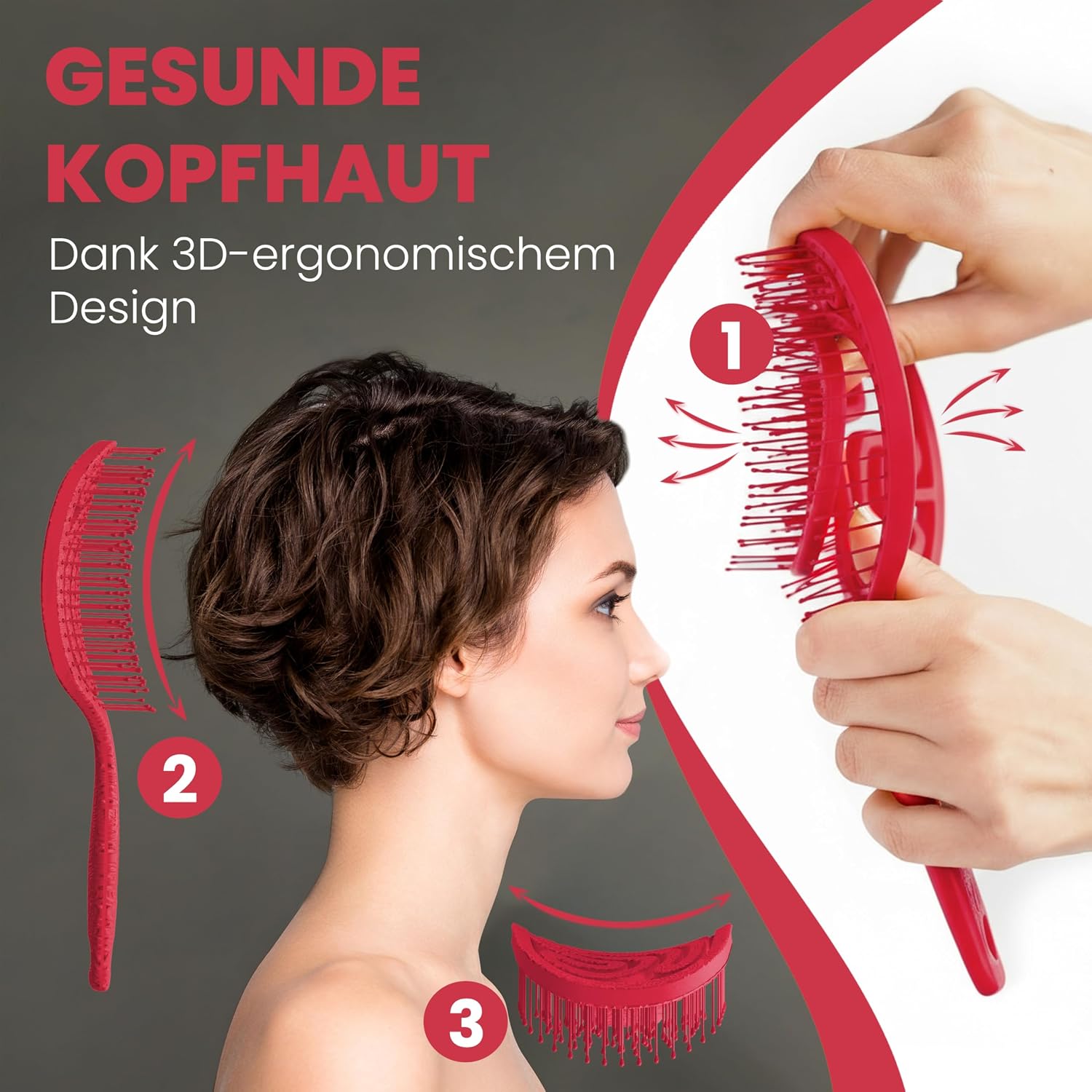 Detalle de Walcora Haarbürste ohne Ziepen – NEUHEIT 2026, Entwirrbürste & Detangler für alle Haartypen