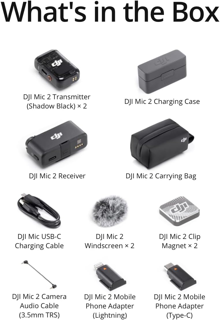 Detalle de DJI Mic 2 (2 TX + 1 RX + Charging Case) — All-in-One Wireless Microphone
