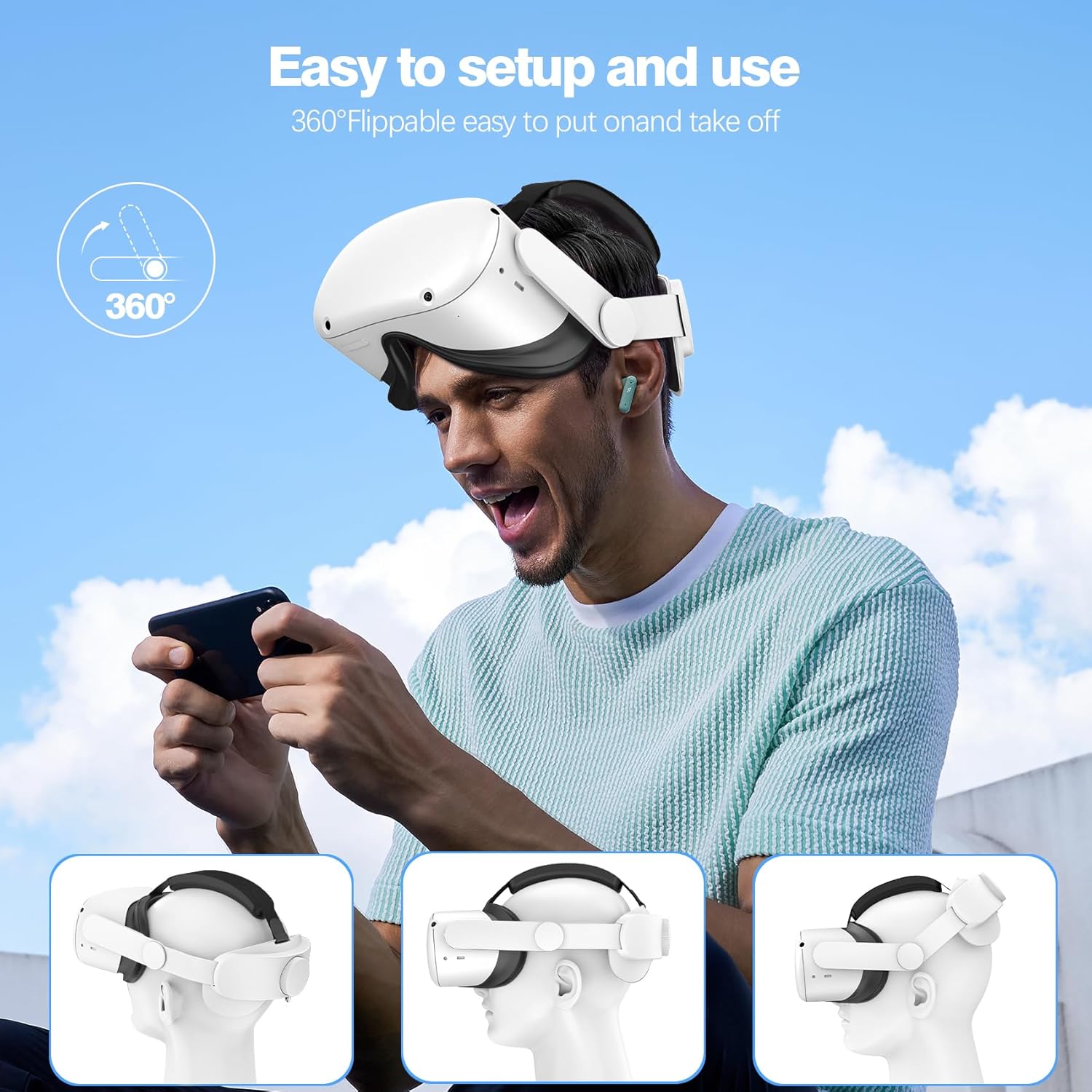 Thumbnail 6 de VZNEK Head Strap for Meta Quest 2 adjustable VR headset