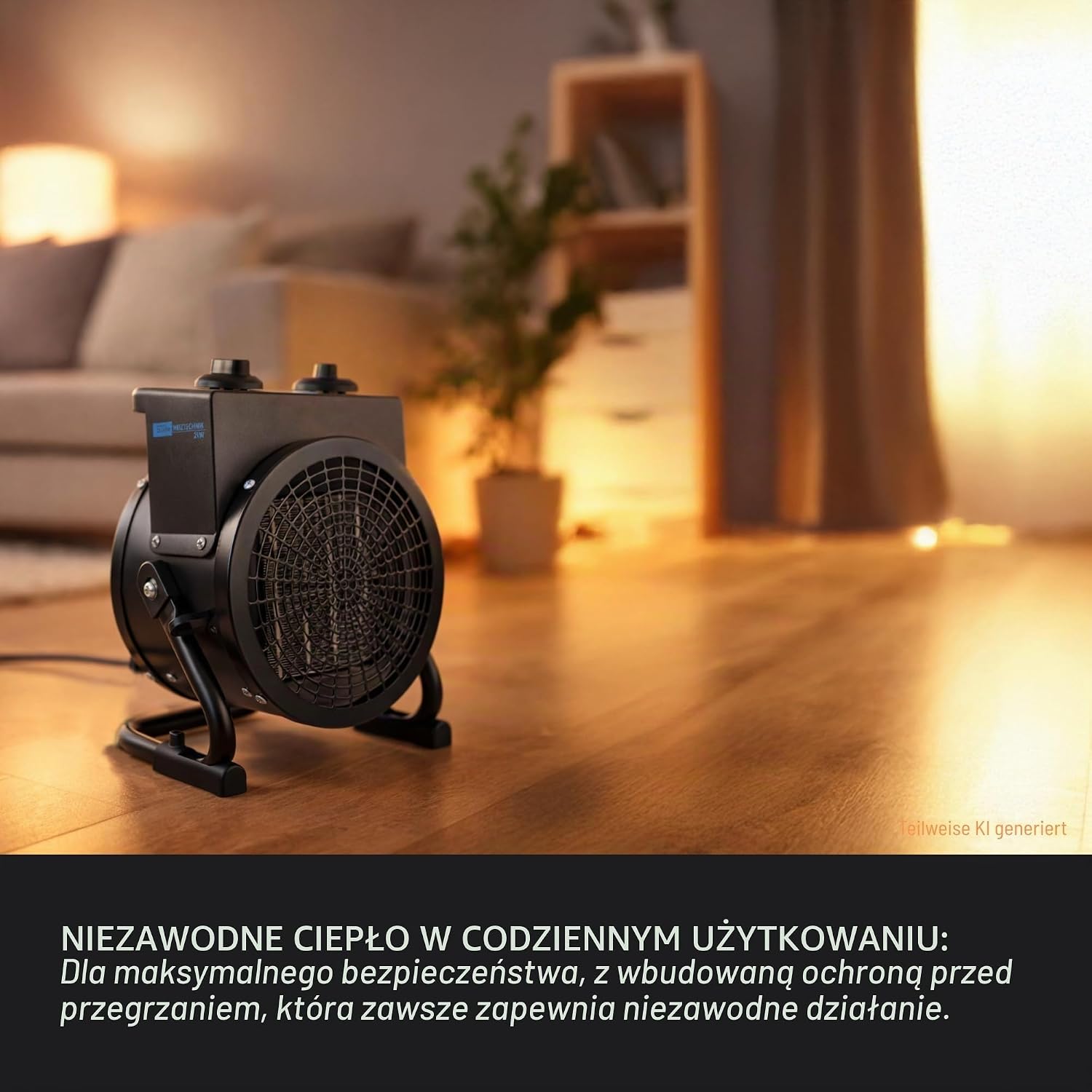 Detalle 1 de Güde 85178 GH 2000 K – ceramiczny termowentylator PTC 1000/2000 W