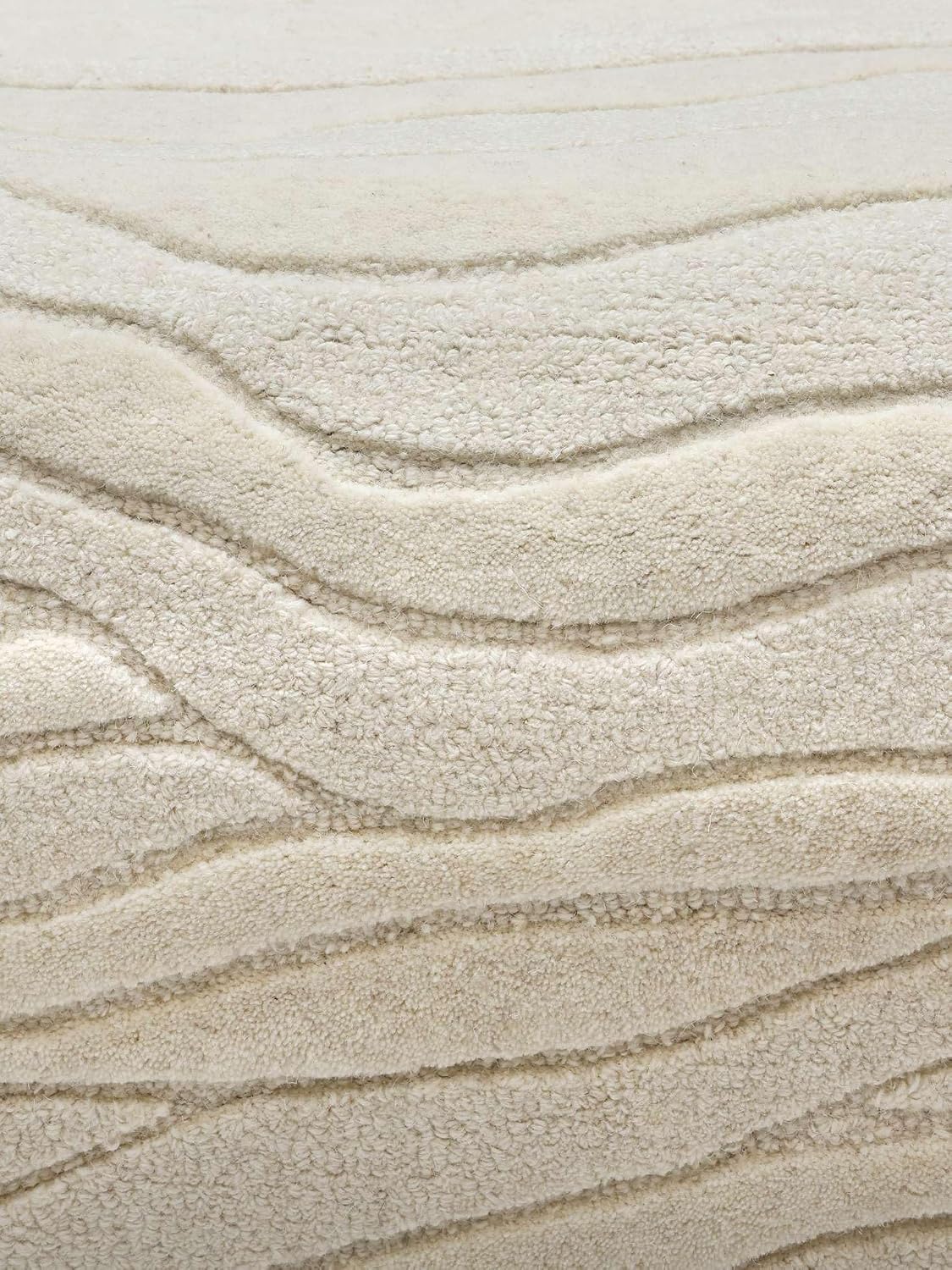 Thumbnail 3 de RugVista Marble Rug, 120 x 180 cm, White Wool and Cotton, Medium Pile