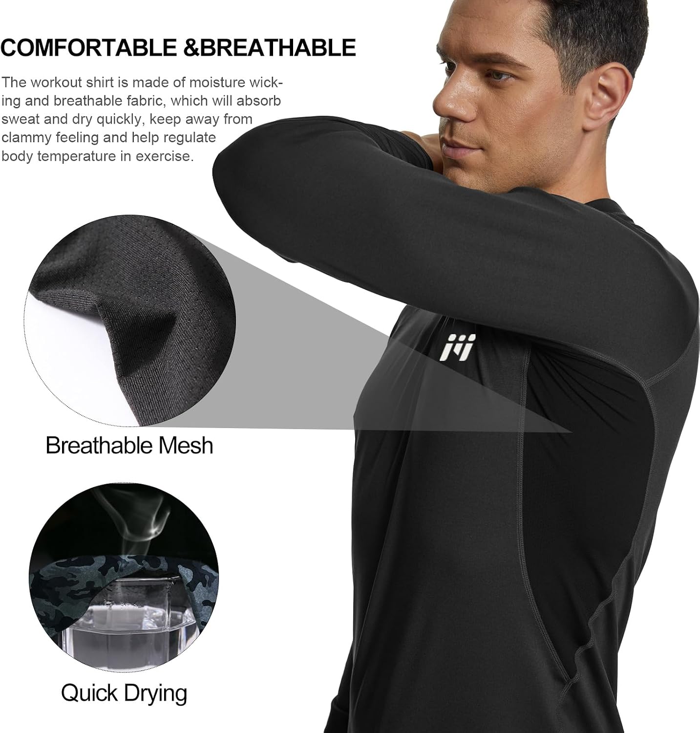Detalle de MEETWEE Set di Biancheria Intima Termica da Uomo – Maglia a Maniche Lunghe + Pantaloni a Asciugatura Rapida, per Sci, Corsa ed Escursionismo