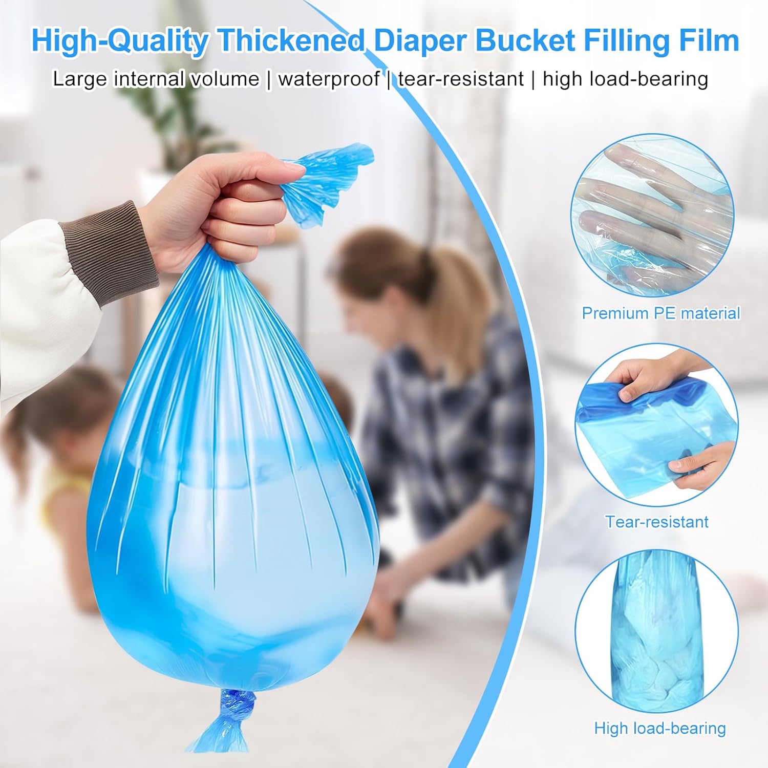 Detalle 2 de vacvad 15 Pack Nappy Bin Refill Disposal Bags (4.5m) – nappy disposal liners for most nappy bins