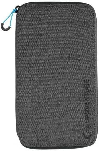 Detalle de Lifeventure RFID Protected Large Travel Wallet – Zip Bifold with Passport Holder (Grey)