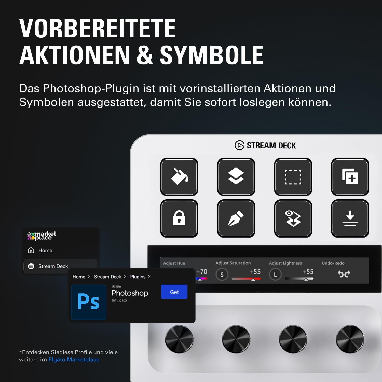 Detalle de Elgato Stream Deck + White Audio-Mixer Controller