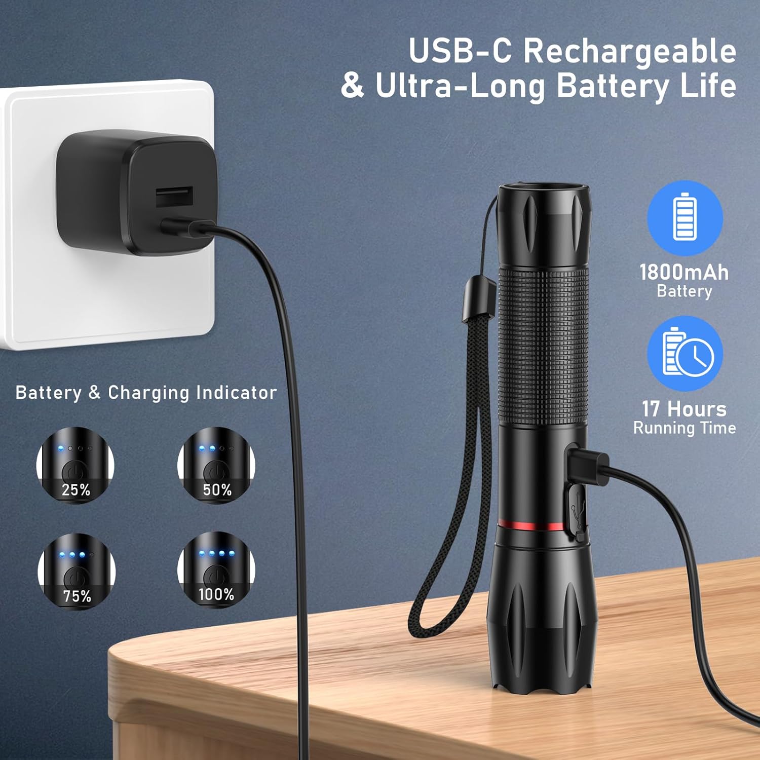 Thumbnail 4 de Blukar Linterna LED Recargable ⛺ Super Brillante y Resistente