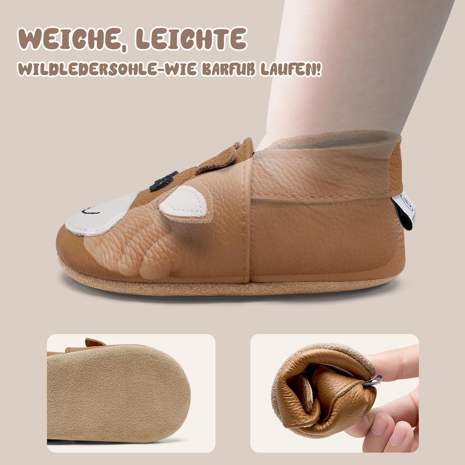 Thumbnail 5 de IceUnicorn Chausson Bébé cuir souple