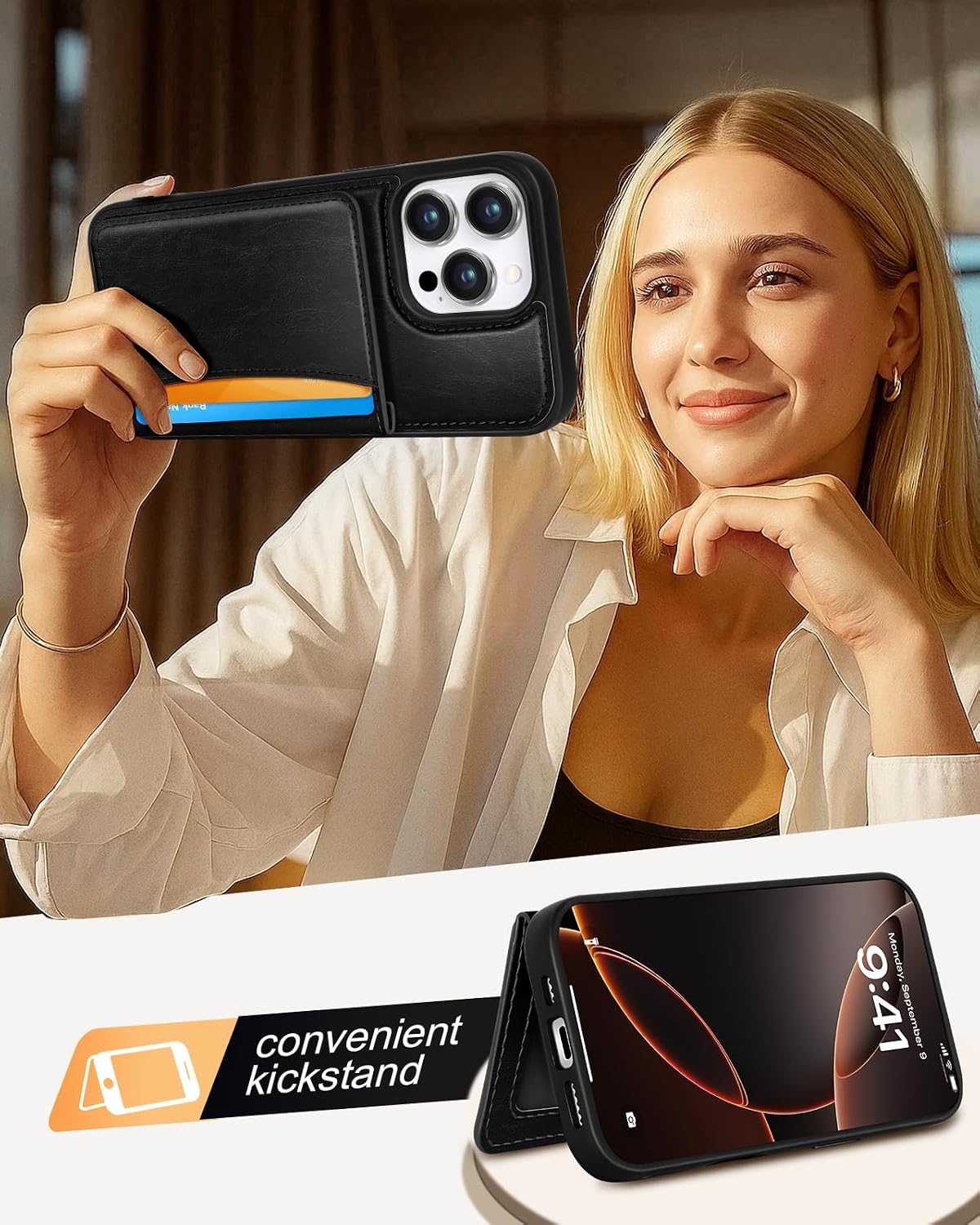 Detalle 2 de Uppuppy Wallet Case for iPhone 16 Pro