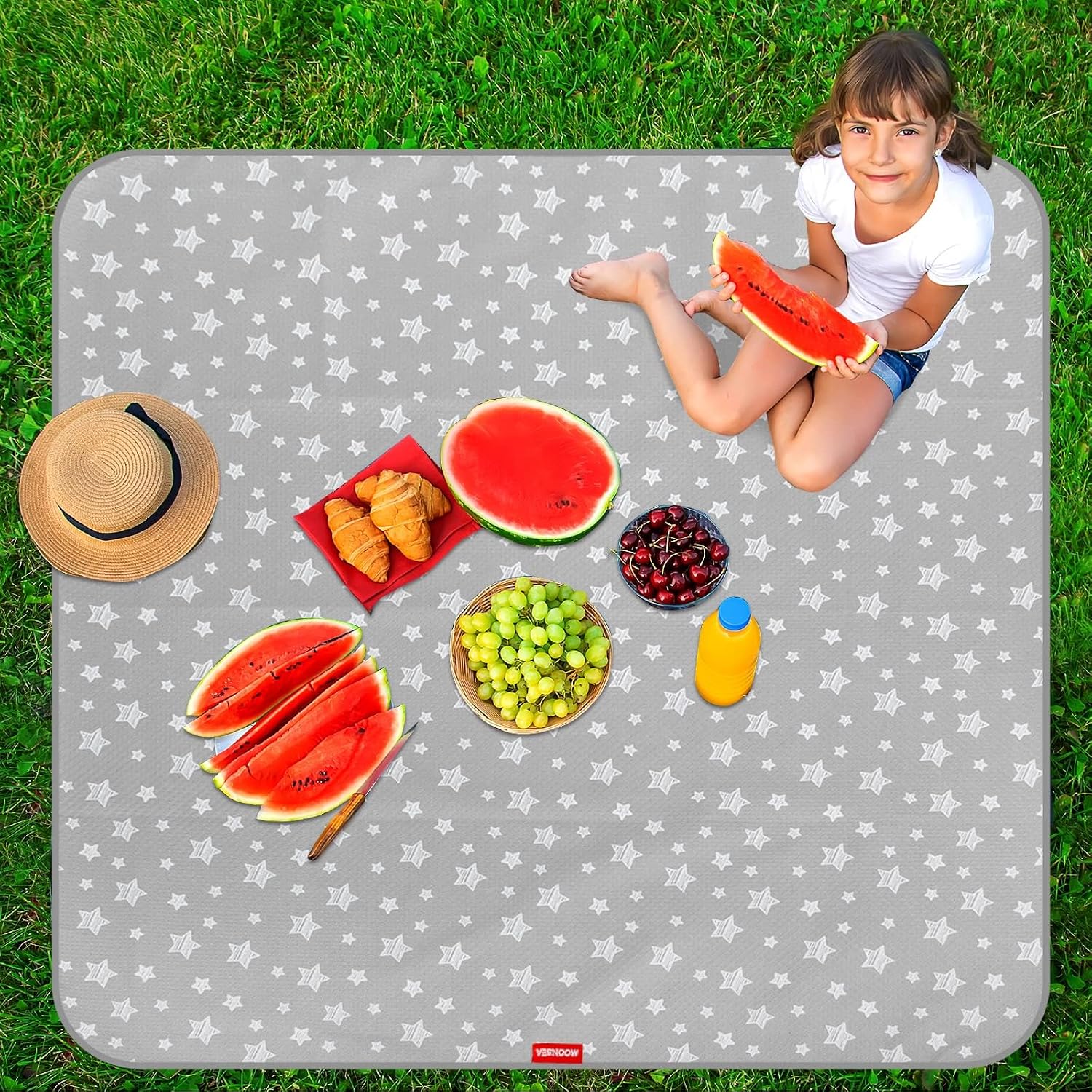 Thumbnail 6 de Moonsea Grey Star Splat Mat for High Chairs, 42 x 46 Inches
