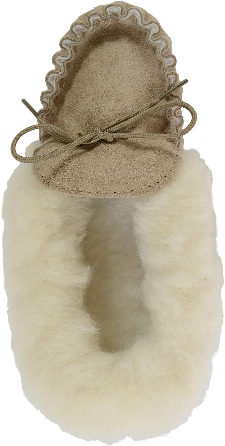Detalle 2 de Absolute Footwear Womens Slip On Sheepskin Moccasins with Wool Cuff and Rubber Sole (Made in the UK)
