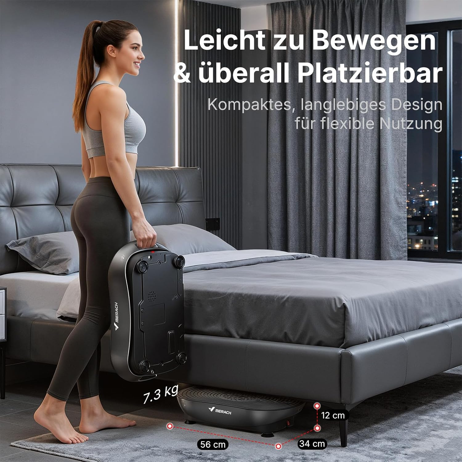 Thumbnail 6 de MERACH Vibrationsplatte V33 mit 99 Geschwindigkeitsstufen, LED-Touchscreen und Bluetooth-Lautsprecher