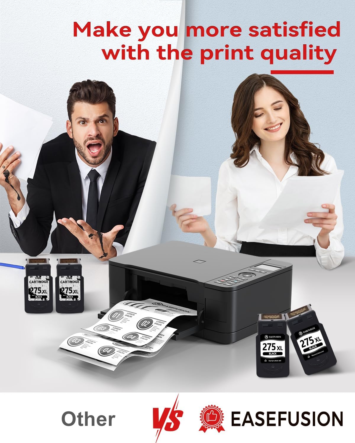Detalle de EaseFusion PG-275XL Black Ink Cartridge 2-Pack for Canon PIXMA Printers