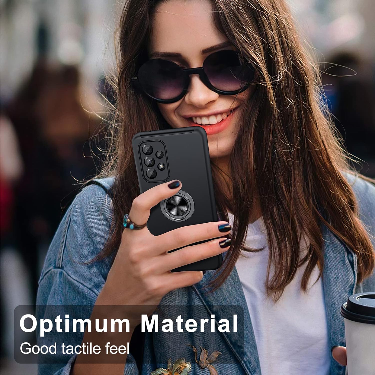 Thumbnail 5 de JAME for Samsung Galaxy A53 5G Shockproof Case with 360° Rotatable Kickstand, Black