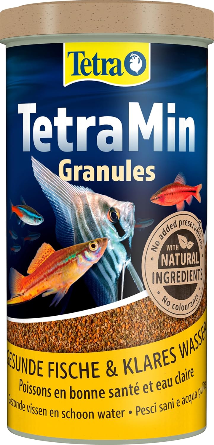 Detalle de TetraMin Granules – langsam absinkendes Futter für Fische in der mittleren Wasserschicht, 1 L Dose