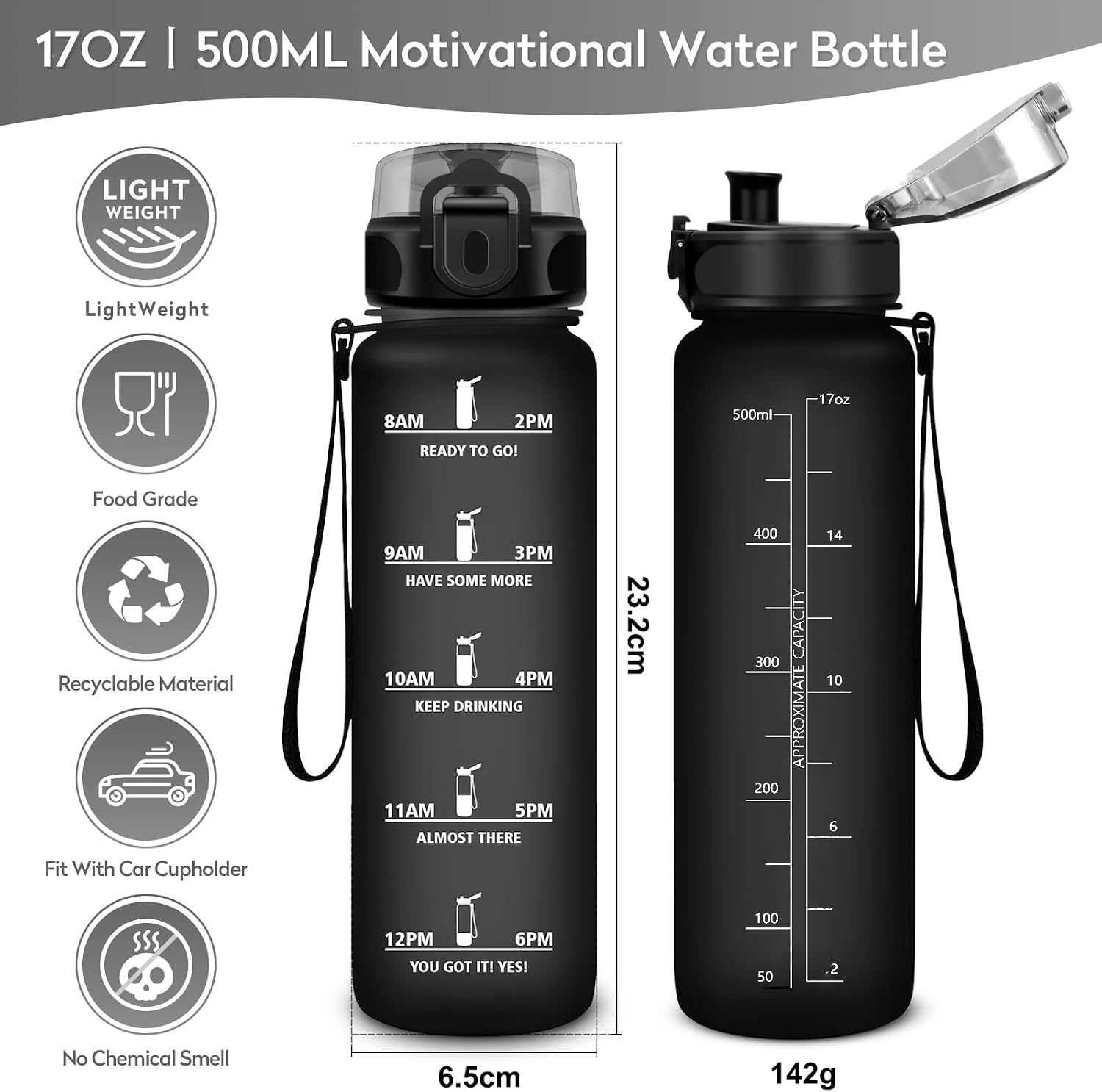 Thumbnail 4 de JAPORIA Botella Agua 500ml con Pajita