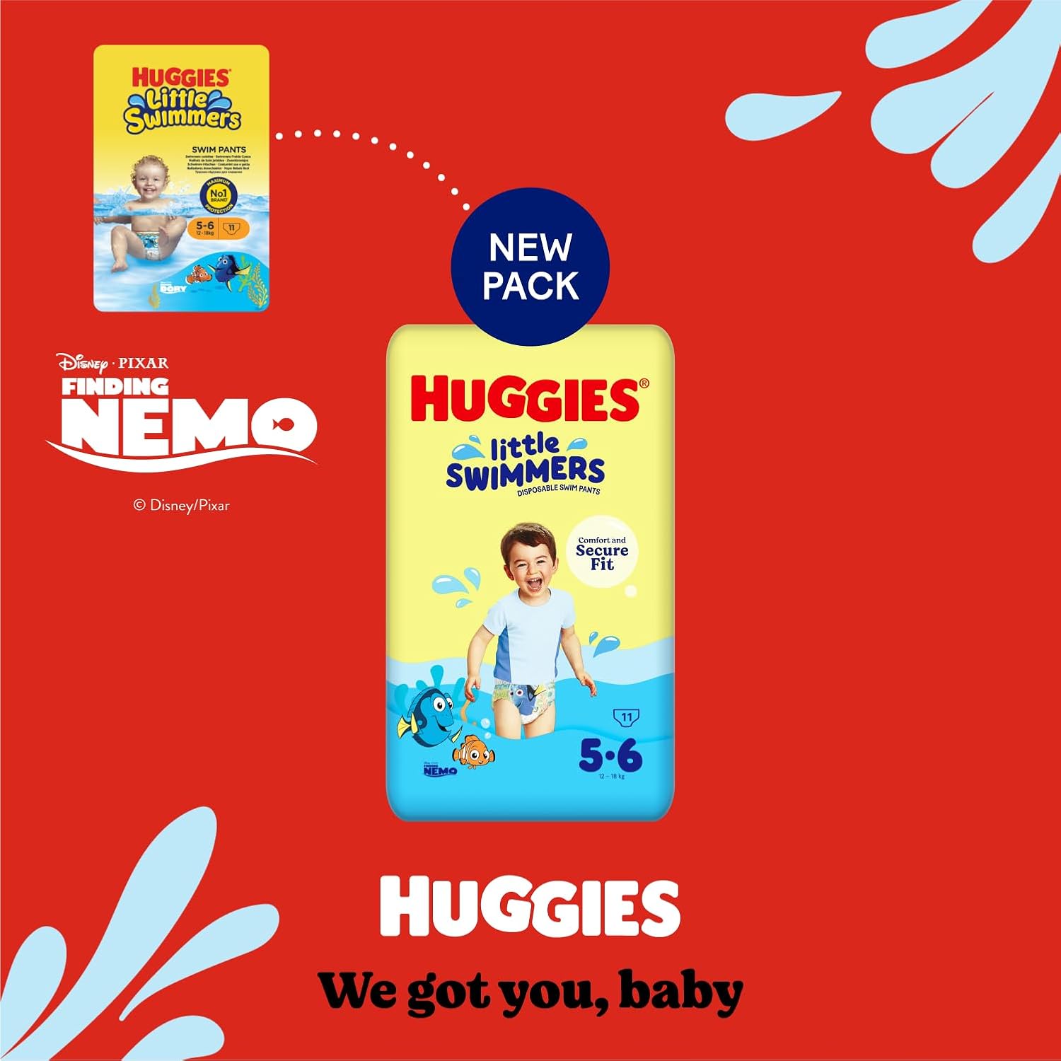 Thumbnail 1 de Huggies Little Swimmers Size 5-6 Swim Nappies (33 Pants) with Maximum Protection