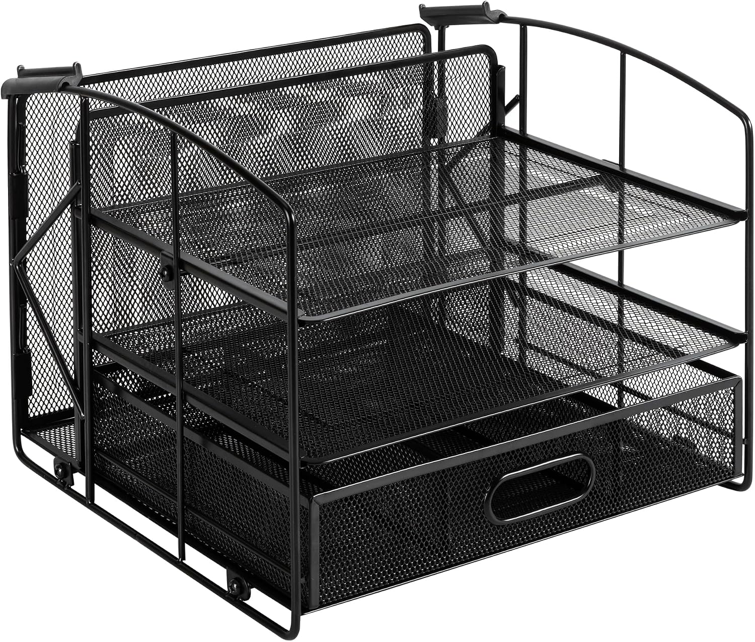 Detalle de Amazon Basics Rectangular Desk Organiser 3-tray with hanging file holder ๐