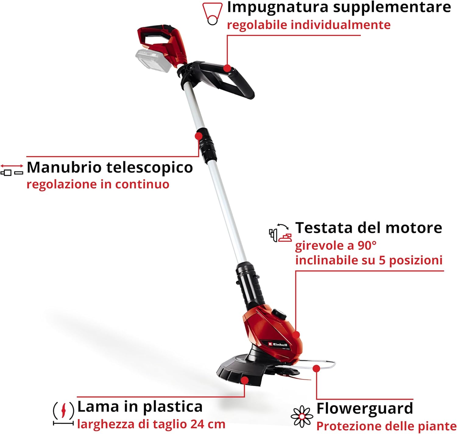 Detalle de Einhell GE-CT 18 Li tagliabordi a batteria Power X-Change (solo utensile) 18V