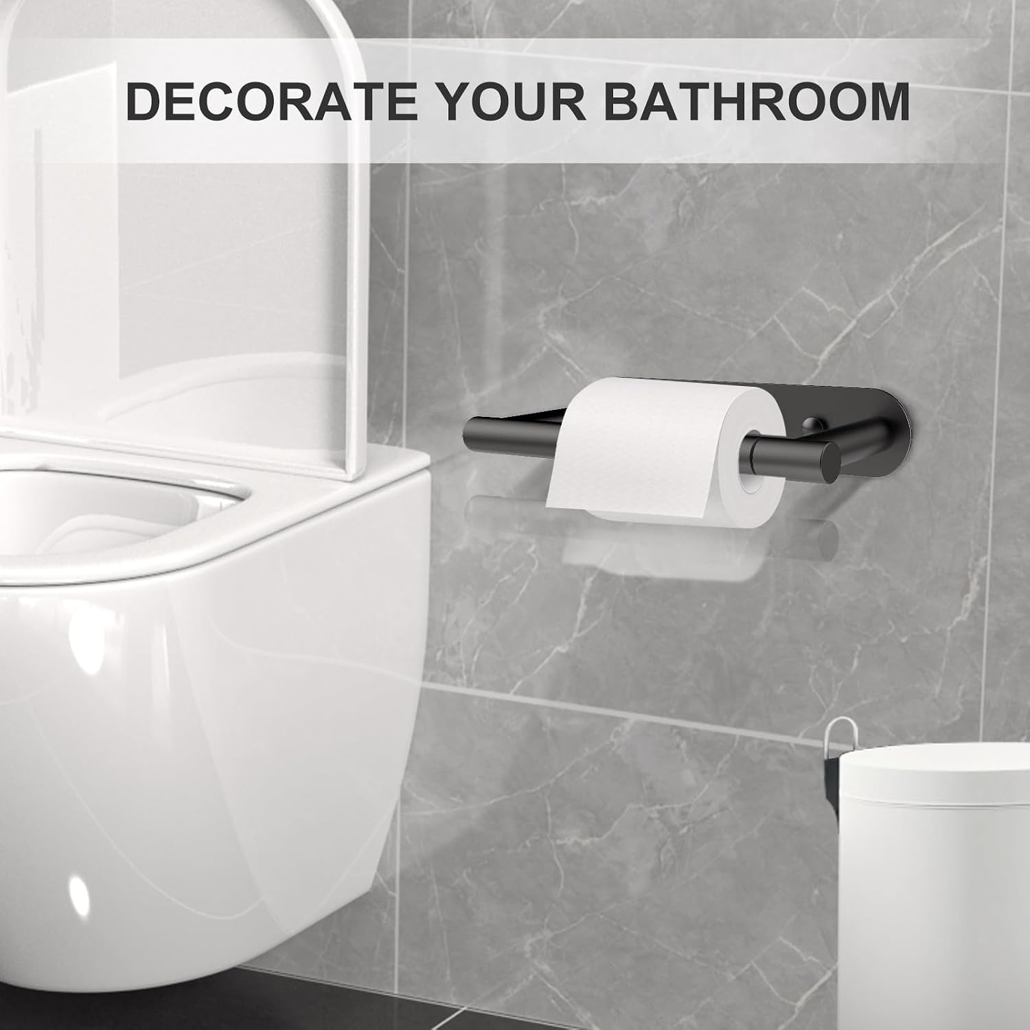 Thumbnail 6 de SetSail k093 Matte Black Stainless Steel Toilet Paper Holder, Wall Mount