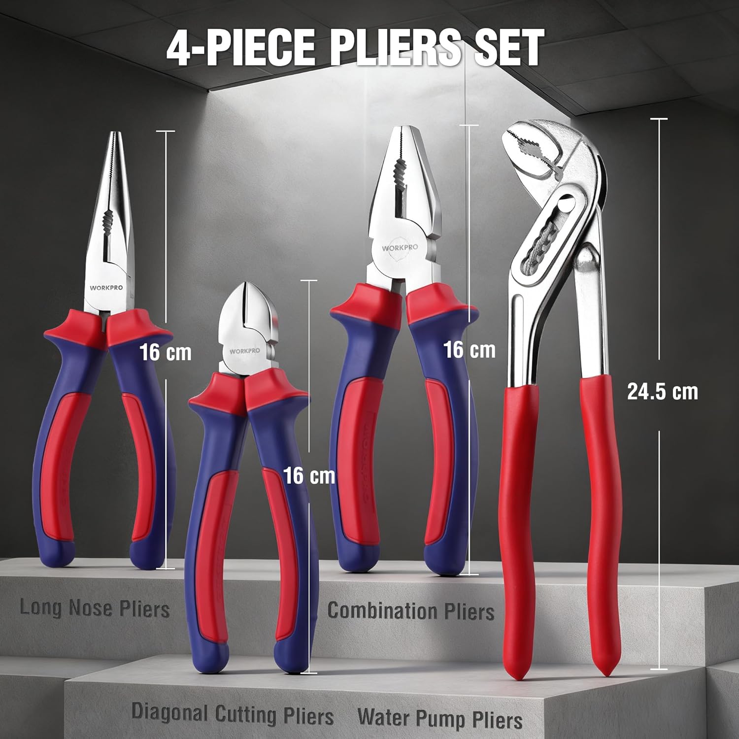 Thumbnail 1 de WORKPRO 4-Piece Pliers Set