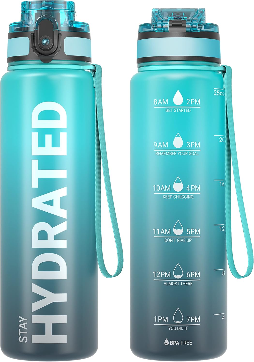 Detalle de Sahara Sailor WBW005 Tritan Sports Water Bottle, 25 oz, Time Markers