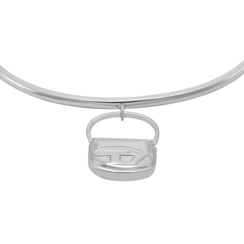 Detalle 1 de Diesel pulsera ovalada de acero inoxidable con logotipo D para hombre (DX1621040)