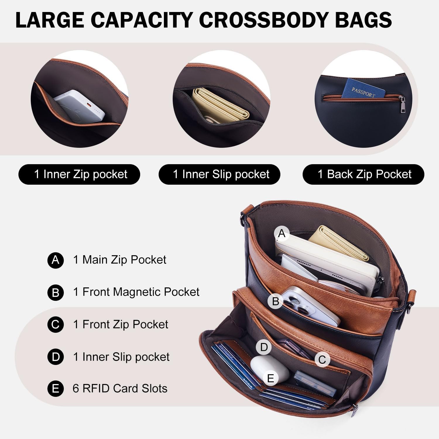 Detalle de Roulens crossbody bag 27cm travel purse