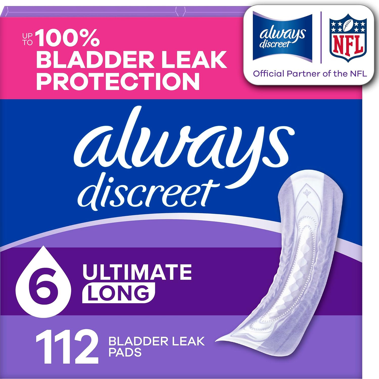 Detalle de Always Discreet Extra Heavy Incontinence Pads 112 count 🧻
