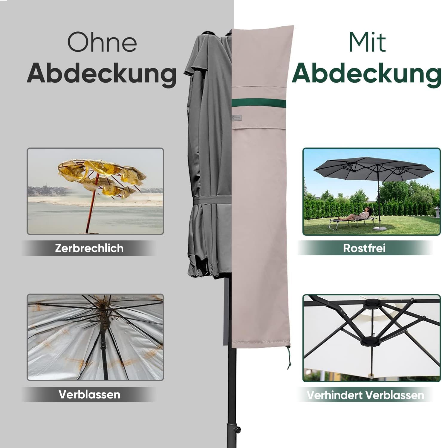 Thumbnail 1 de Sekey Housse Parasol 270x460 cm Kaki