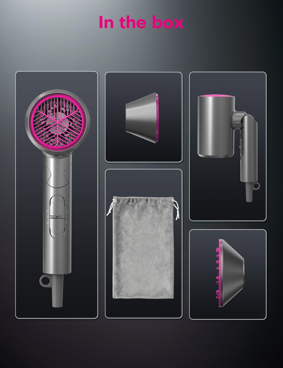 Thumbnail 6 de Foldable Ionic Hair Dryer 1800W travel hairdryer