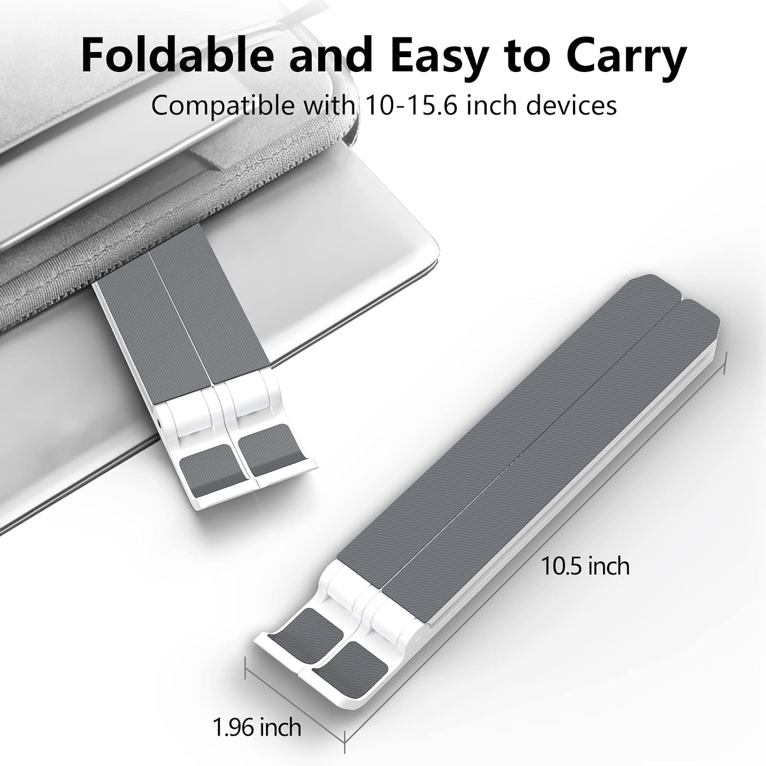 Detalle 2 de Tonmom Tonmom-laptop-stand Adjustable Laptop Riser, White, Ventilated Design
