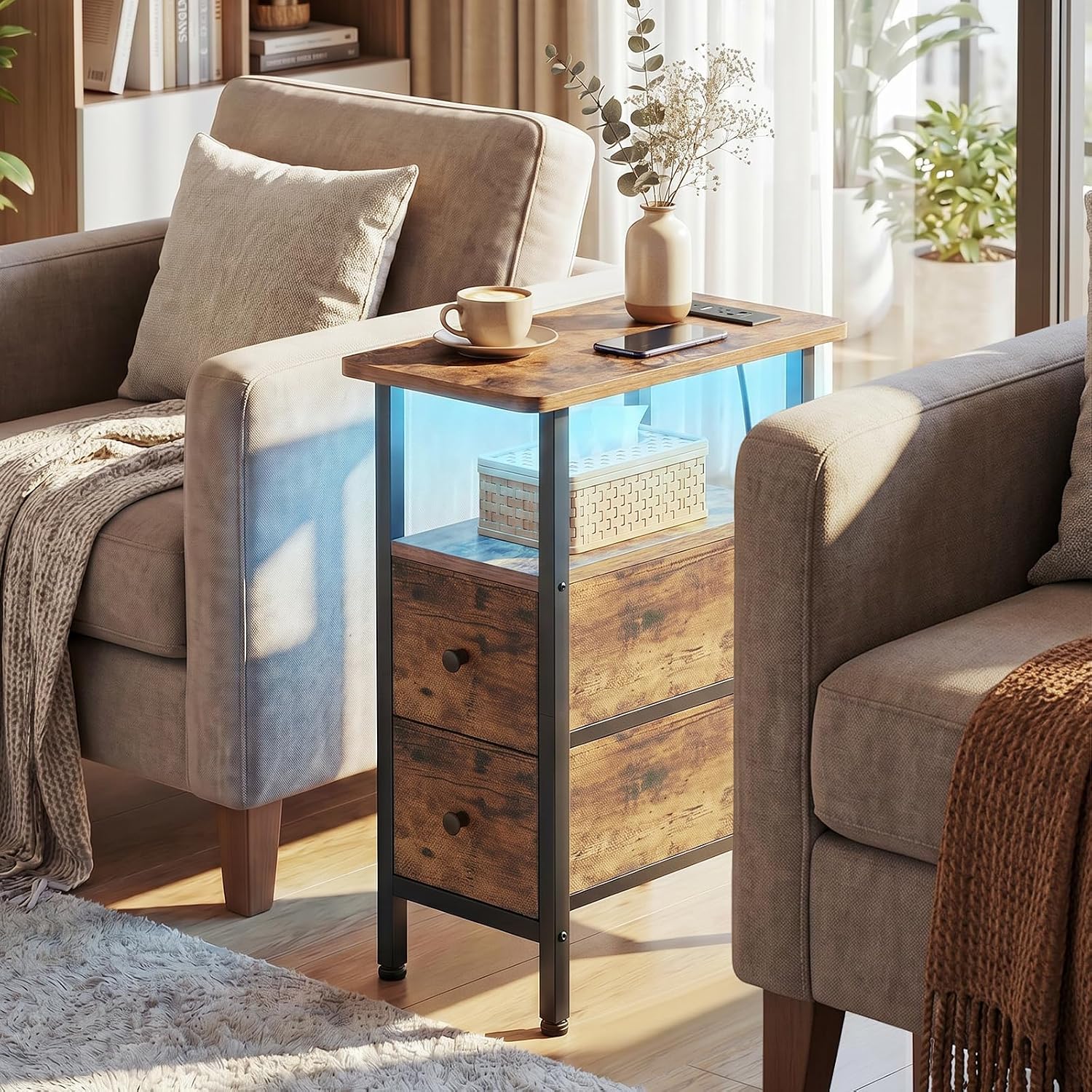 Detalle 2 de LOAKEKEL Narrow End Table, 15.75 x 7.87 x 23.22 in.