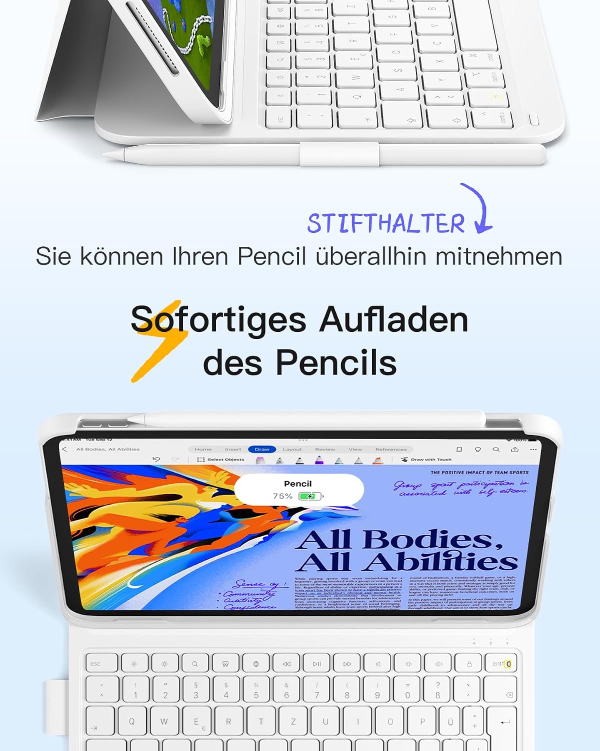 Thumbnail 4 de Inateck AirTap BK2007 iPad Hülle mit Tastatur 11 Zoll