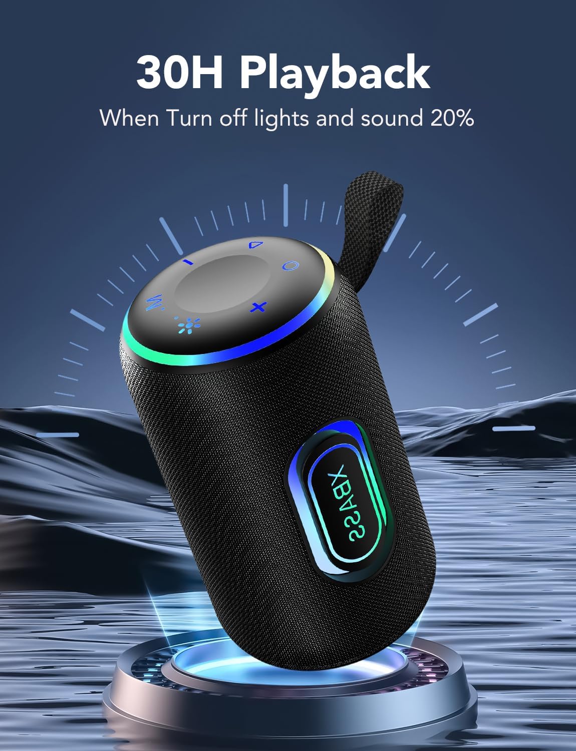 Thumbnail 2 de taopodo Portable Bluetooth Speaker with True 30W Stereo Sound and IPX7 Waterproof