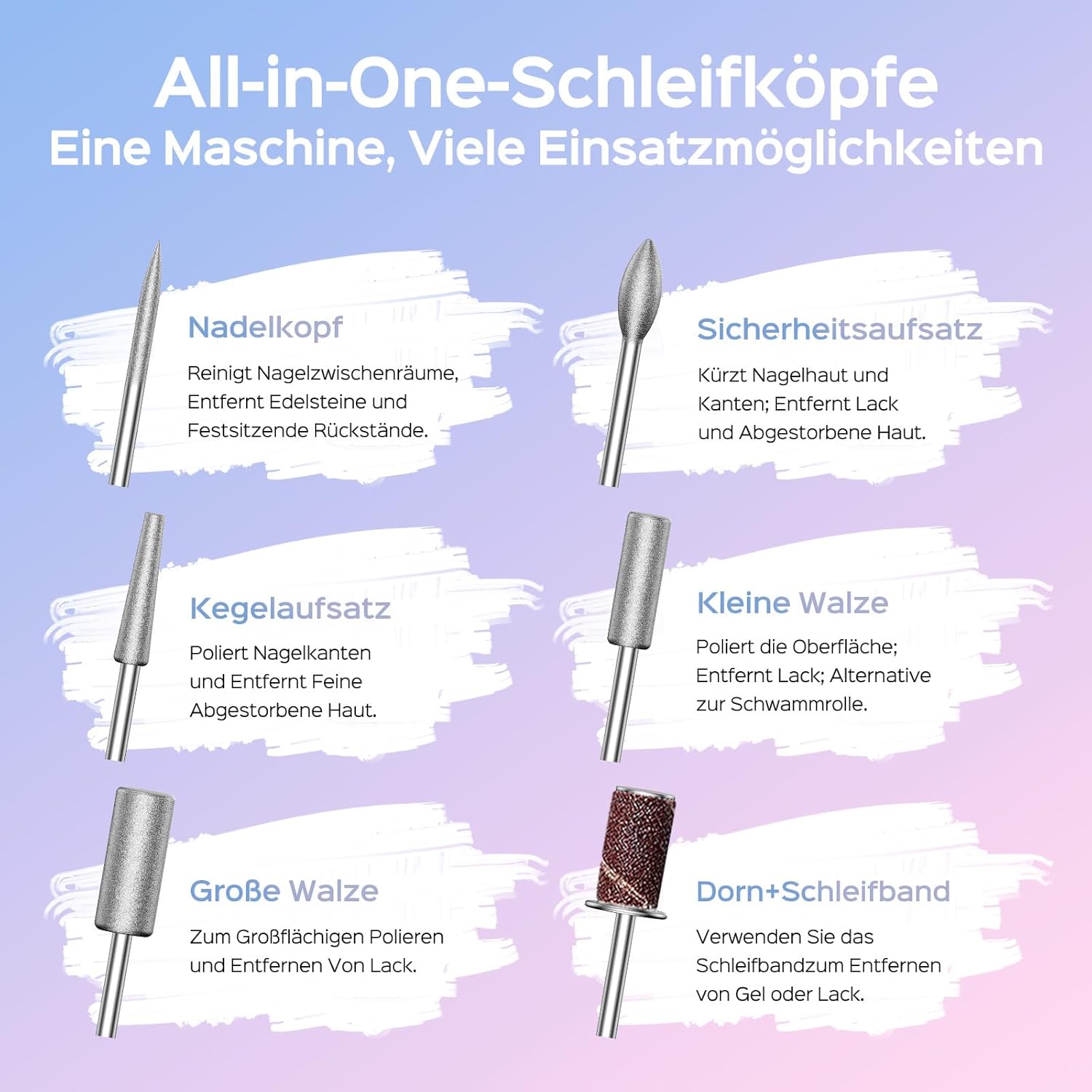 Thumbnail 6 de COSLUS E51 Elektrische Nagelfräser (6-in-1) mit 0–40.000 U/min, Akku & Zubehör für Maniküre und Pediküre