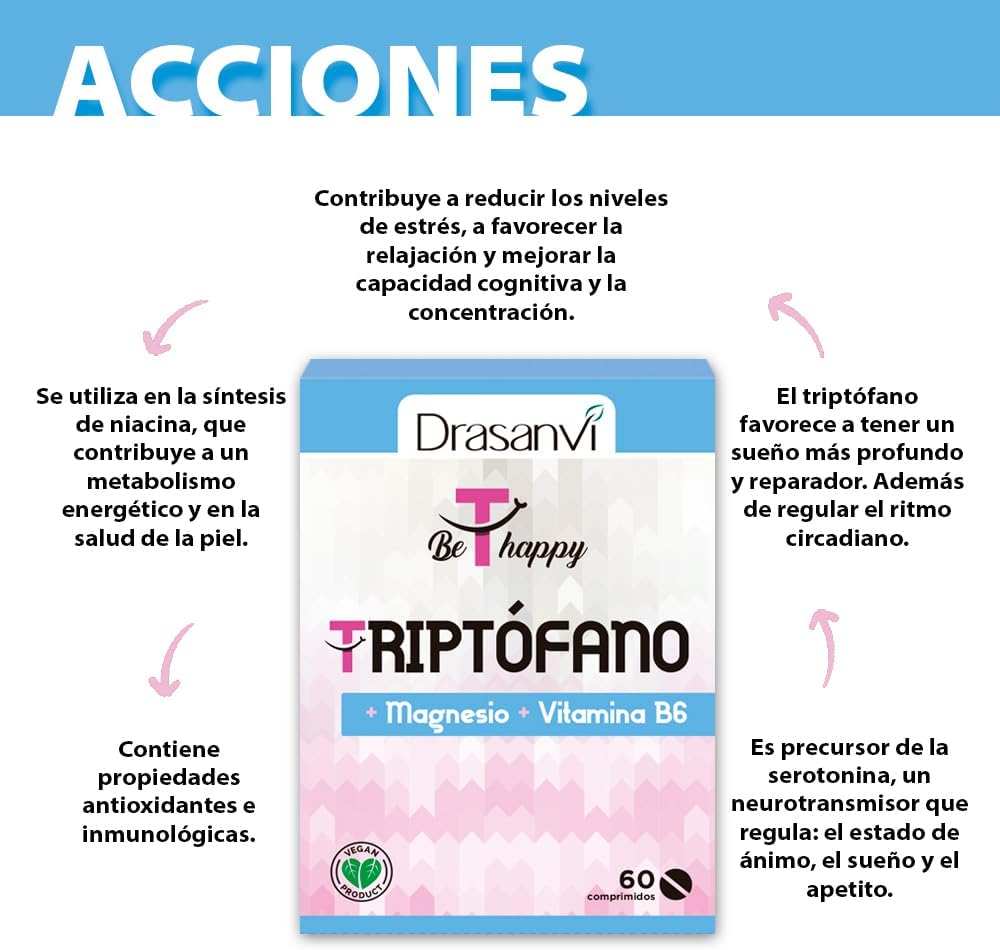 Detalle de DRASANVI TRIPTOFANO 60 comprimidos 60 uds