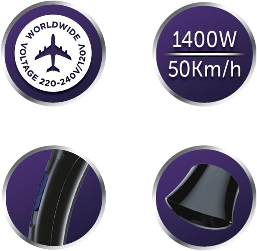 Detalle de Remington Sèche-Cheveux Pliable On The Go – Ultra Compact et Puissant 1400W