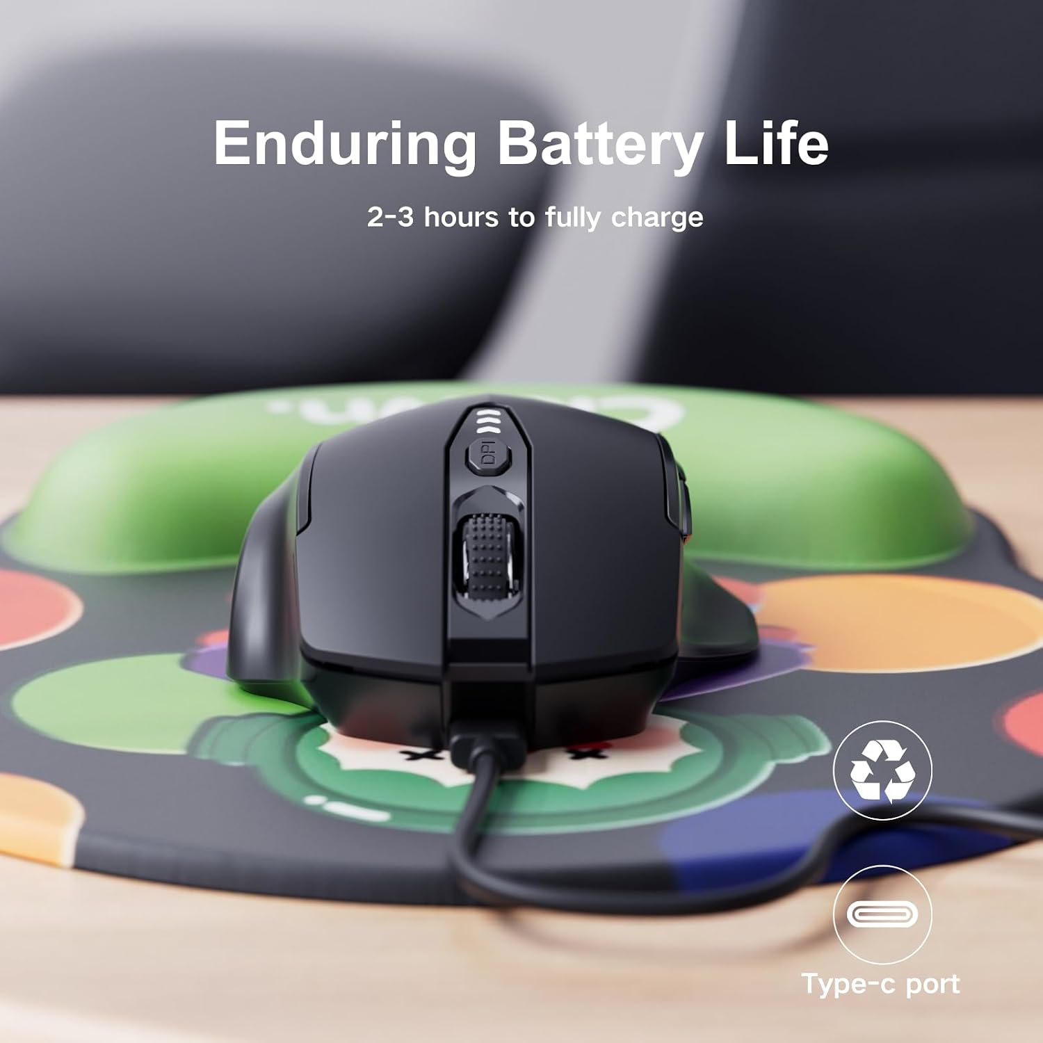 Thumbnail 4 de Uineer Wireless Mouse 4 DPI levels
