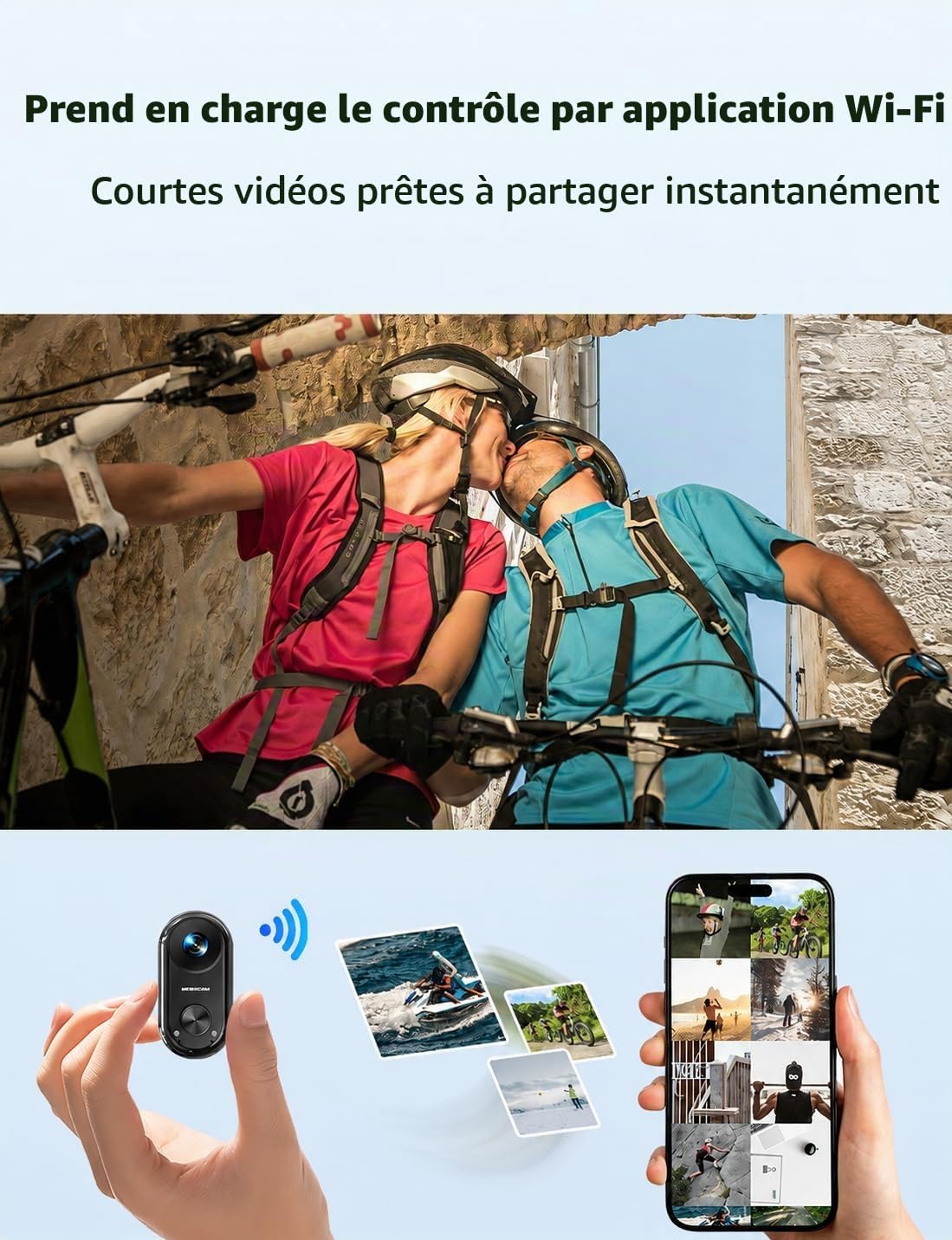Thumbnail 6 de Apexcam K70 mini-sportcamera, 4K 30 fps, 20 MP en magnetische bevestiging