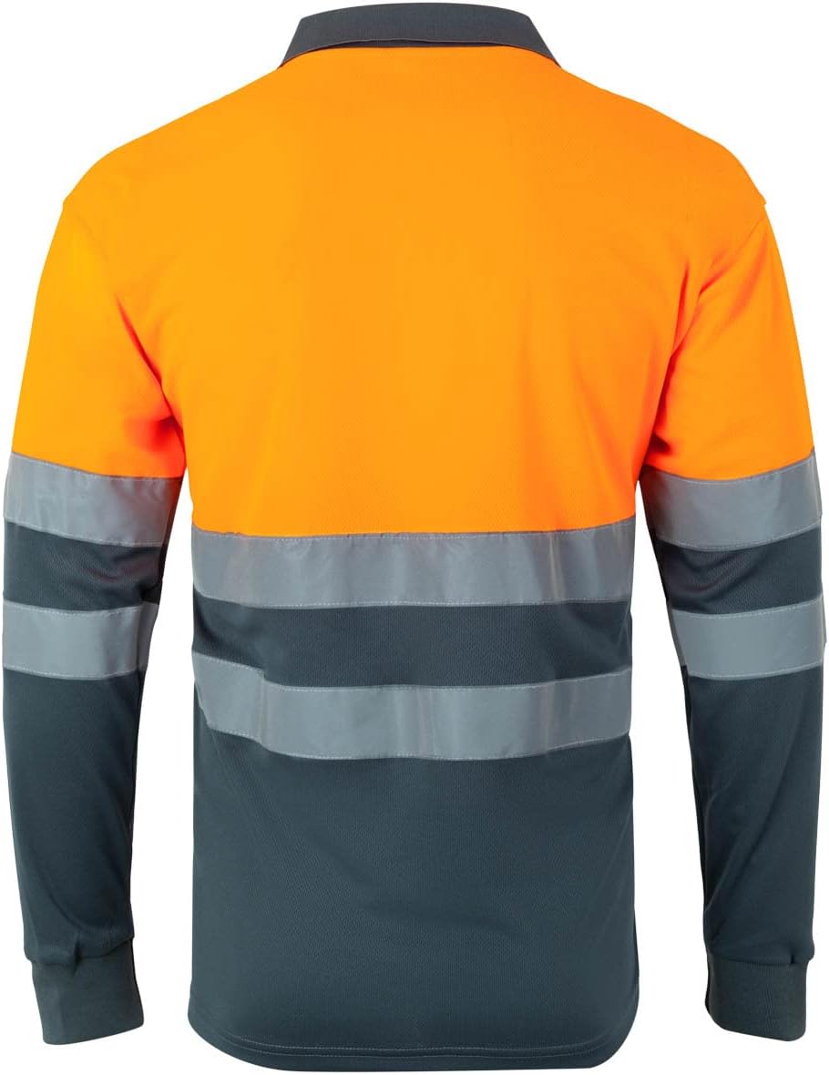 Thumbnail 2 de Velilla 175 Polo Bicolor Larga Gris/Naranja Flúor 🌟