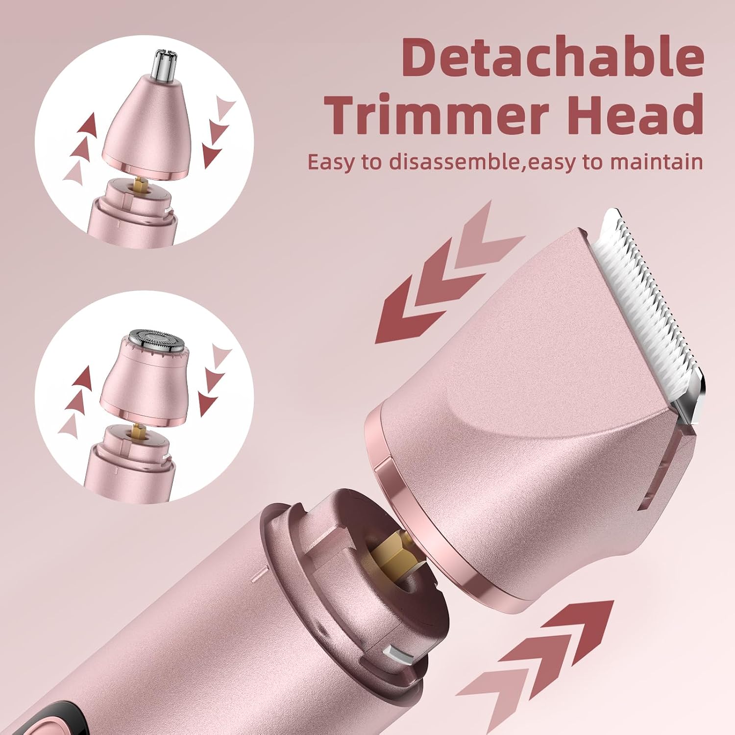 Detalle de Lady Shavers for Women 3-in-1: Painless Bikini Trimmer and Razor Shaver with Facial Hair Removal and Nose Hair Trimmer (PBT001)