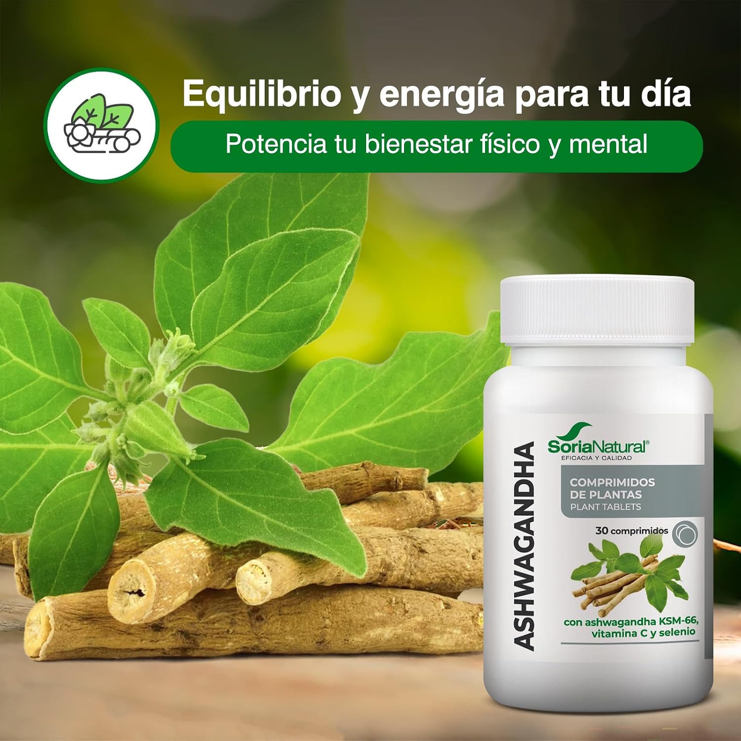 Detalle 2 de Soria Natural Ashwagandha KSM-66 30 comprimidos