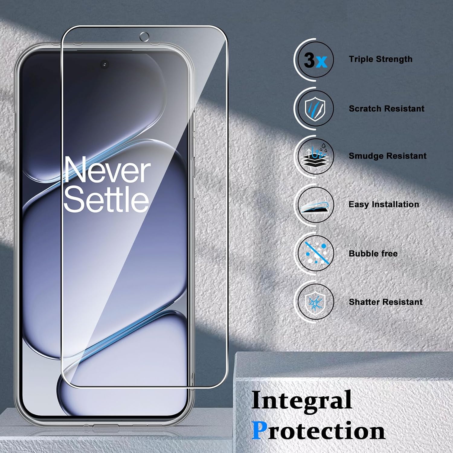 Detalle de Liilaa Hülle für OnePlus 15R 5G mit Panzerglas: Schutzfolie (2x), TPU-Case, kratz- & stoßfest, transparent