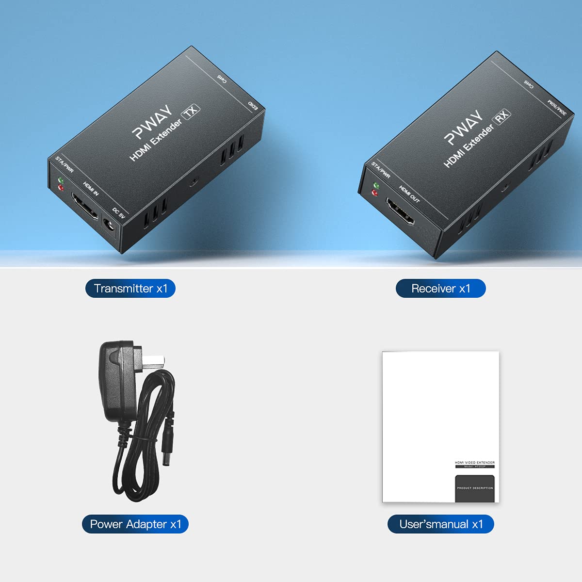 Thumbnail 6 de HDMI Extender 165ft Over Single Cat5e/6 Ethernet – 1080P@60Hz, No Delay, POC EDID